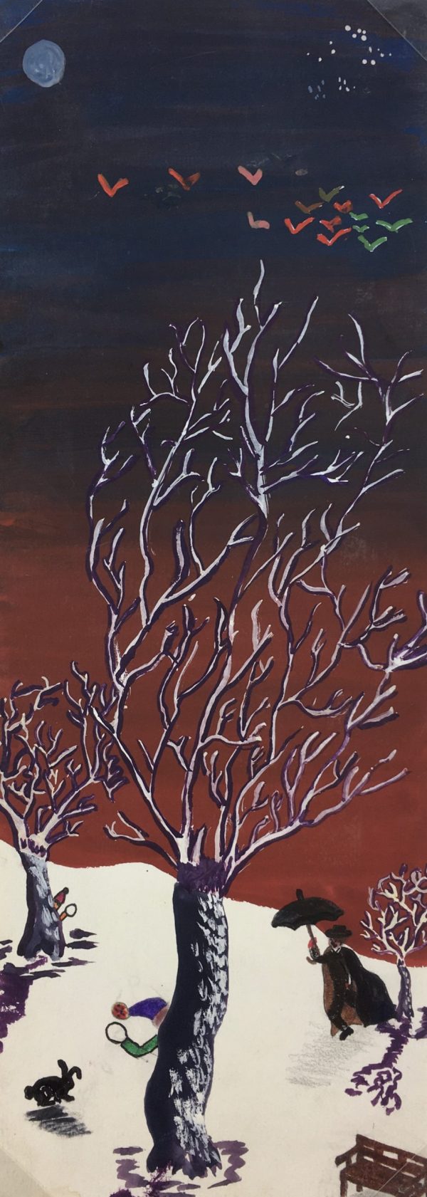 Winter Original Art - Winter Landscape, C.1950