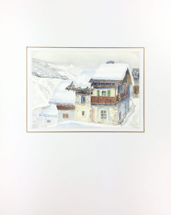 Winter Original Art - Hauteville, French Alps, 1986