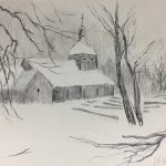 Winter Original Art - Country Church, Barret, C.1990