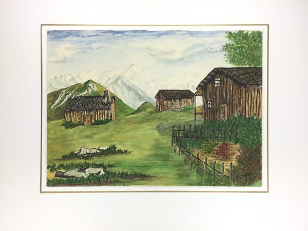 Winter Original Art - My. Olympus Greece, 1950