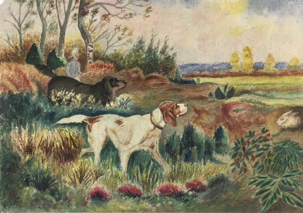 Animals Original Art - The Hunt, French, c. 1920