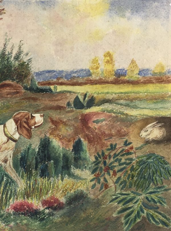 Animals Original Art - The Hunt, French, c. 1920