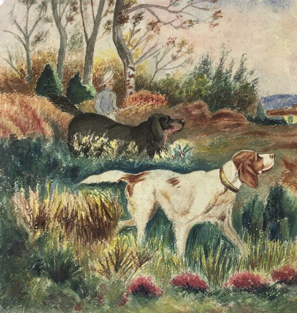 Animals Original Art - The Hunt, French, c. 1920