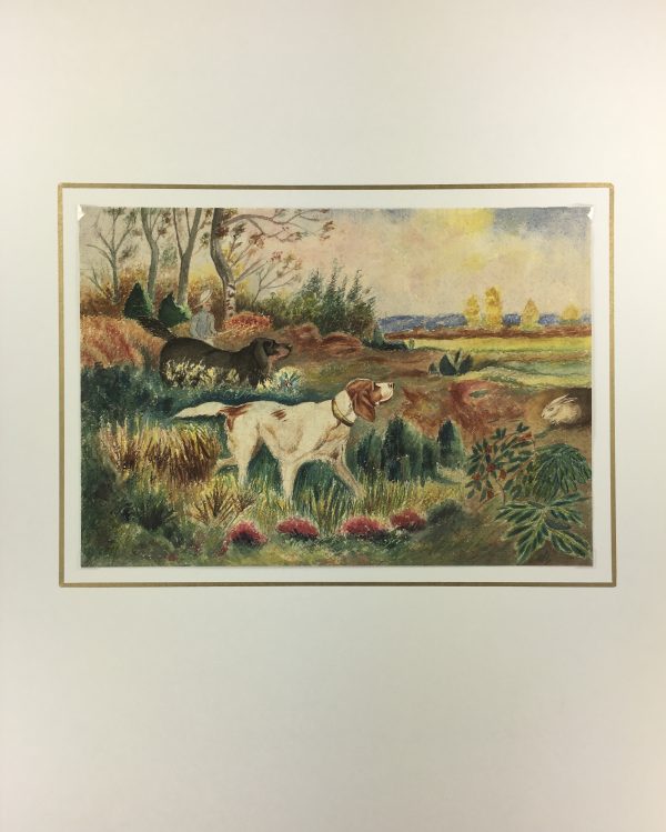 Animals Original Art - The Hunt, French, c. 1920