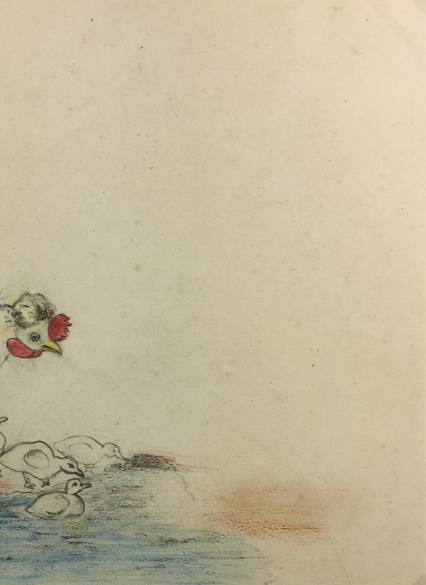 Animals Original Art - Mother Hen, French, c. 1920