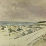 Beach Original Art - Overcast Beach, French, 1921