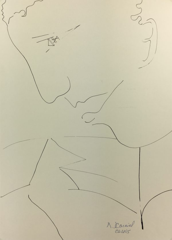 Black & White Modern Original Art - Silhouette, Cassis, c.1980