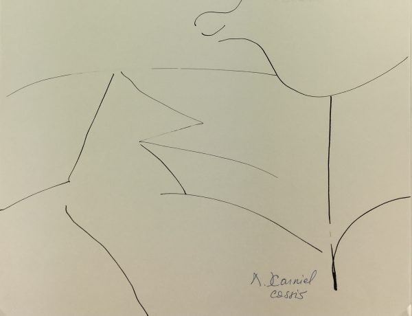 Black & White Modern Original Art - Silhouette, Cassis, c.1980