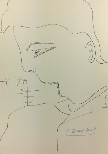 Black & White Modern Original Art - Silhouette, Cassis, c.1980