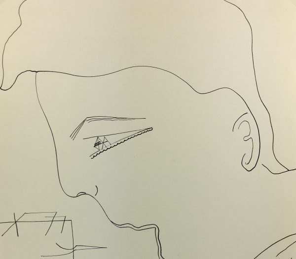 Black & White Modern Original Art - Silhouette, Cassis, c.1980