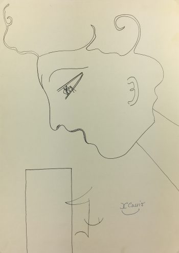 Black & White Modern Original Art - Silhouette, Cassis, c.1980