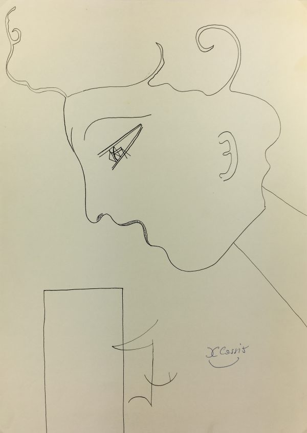 Black & White Modern Original Art - Silhouette, Cassis, c.1980