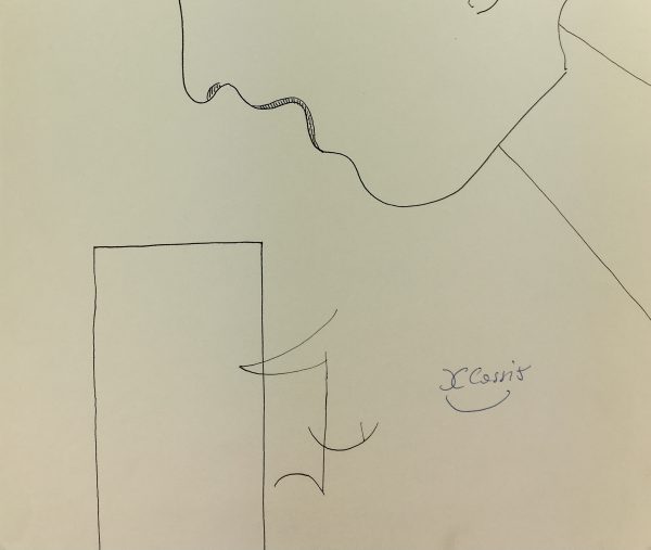 Black & White Modern Original Art - Silhouette, Cassis, c.1980