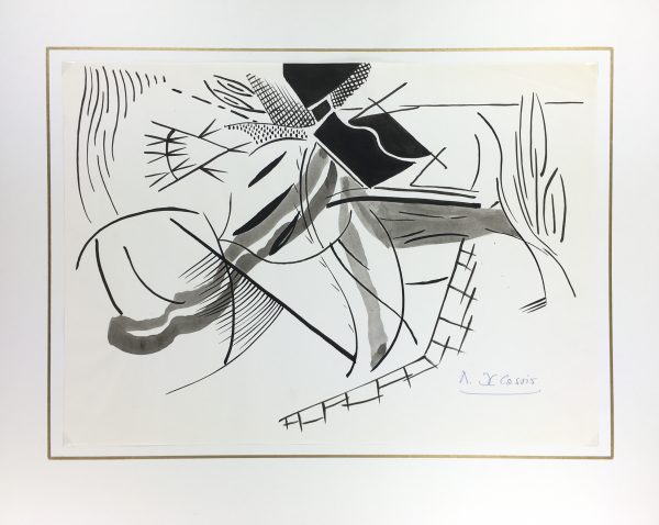 Black & White Modern Original Art - Abstract, Cassis, c.1980
