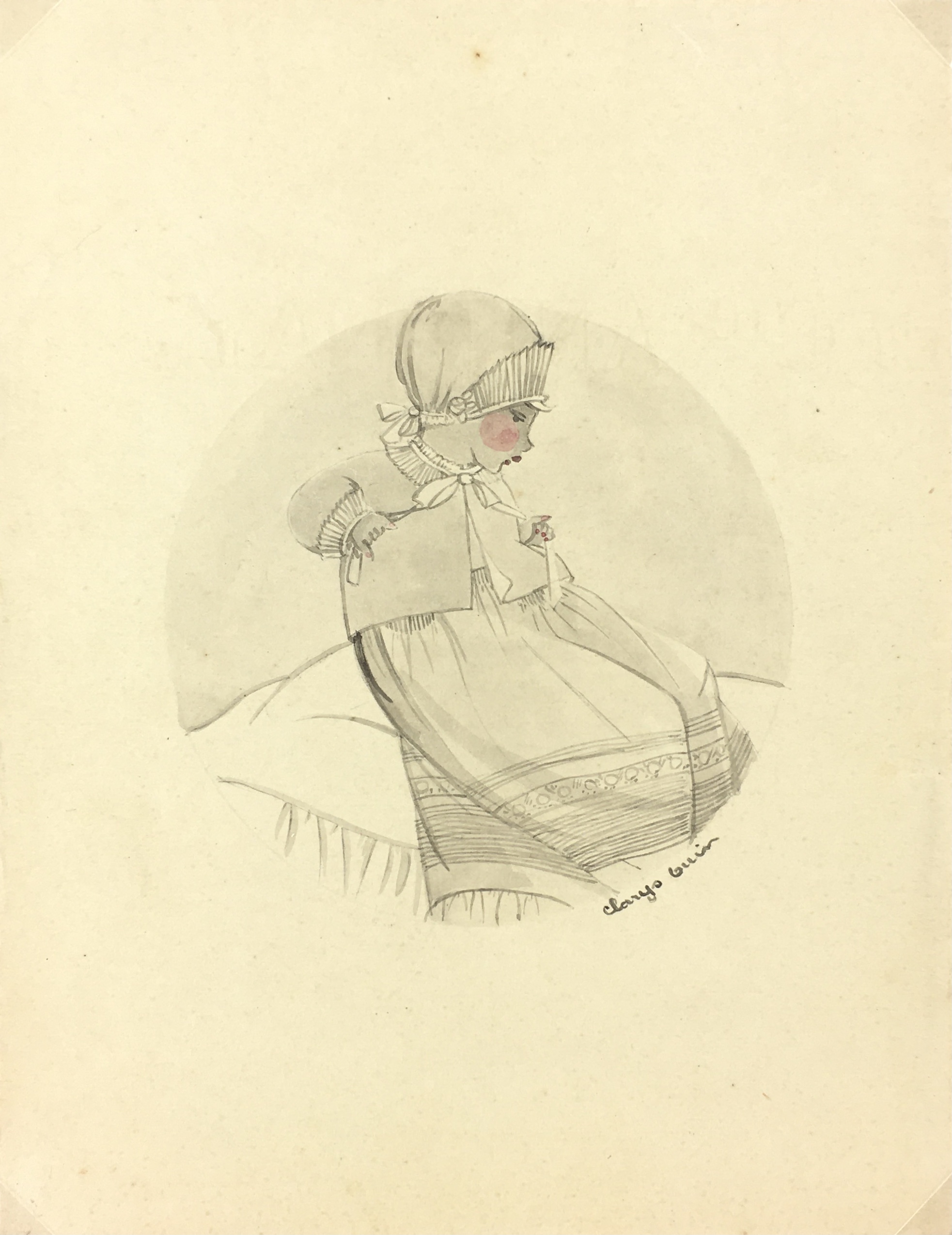 Children Original Art - Baby Silhouette, Clarys Guin, c. 1910