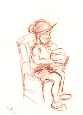 Children Original Art - Le Petit, Signed, V.R., c. 1950