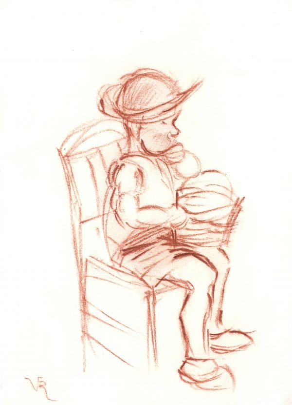 Children Original Art - Le Petit, Signed, V.R., c. 1950
