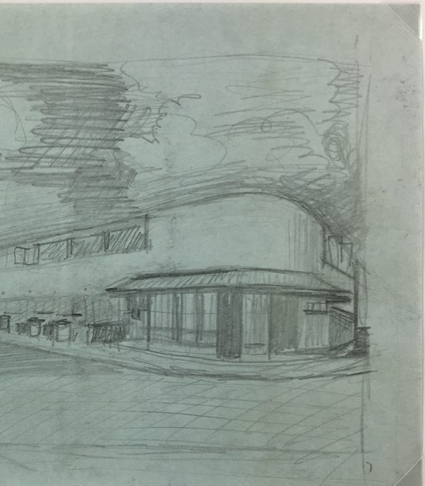 City Life Original Art - Street Corner, Albert Vialé, C.1990