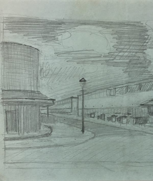 City Life Original Art - Street Corner, Albert Vialé, C.1990