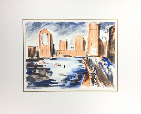 City Life Original Art - Cityscape, French, C.1990