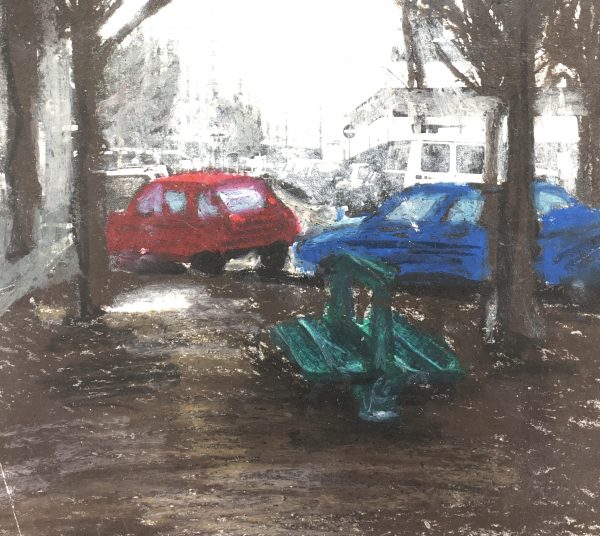 City Life Original Art - Cityscape, French, C.1970