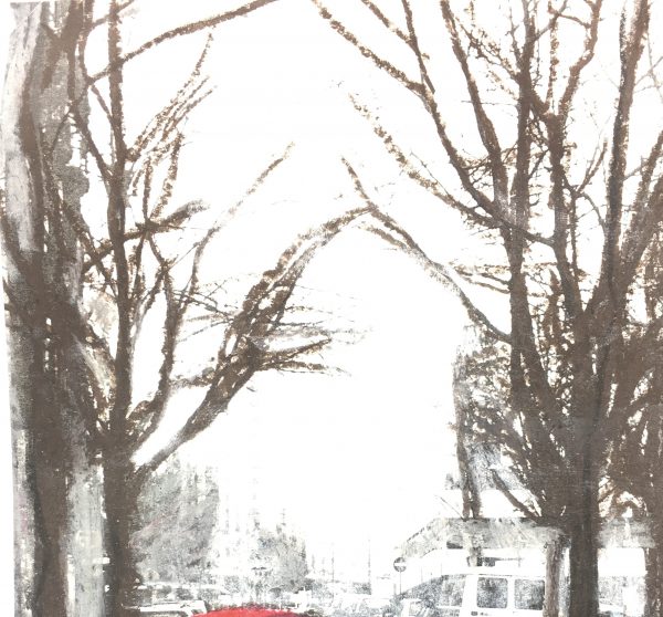 City Life Original Art - Cityscape, French, C.1970