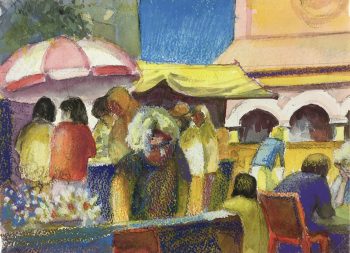 City Life Original Art - Market, John Rendell, C.1980