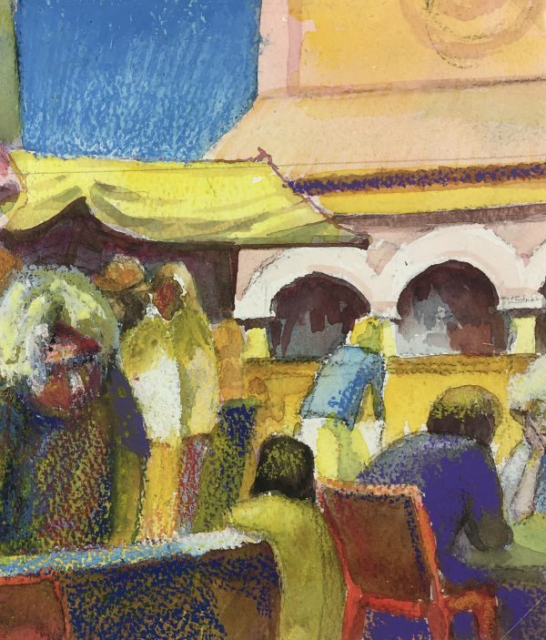 City Life Original Art - Market, John Rendell, C.1980