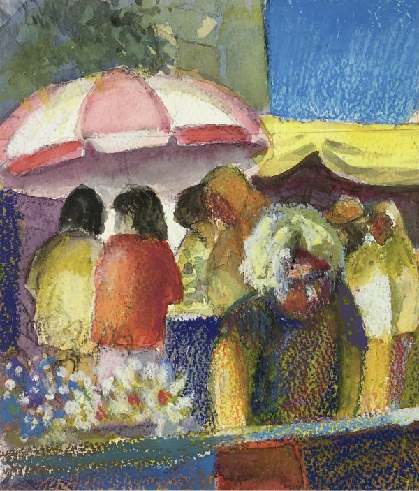 City Life Original Art - Market, John Rendell, C.1980
