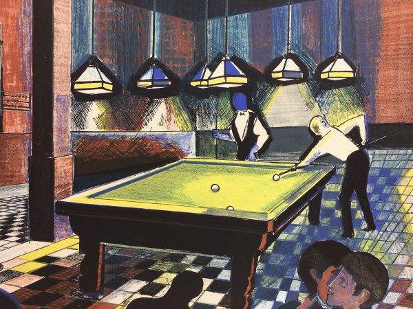 City Life Original Art - billiard Club, C. Torrallardona, C.1960