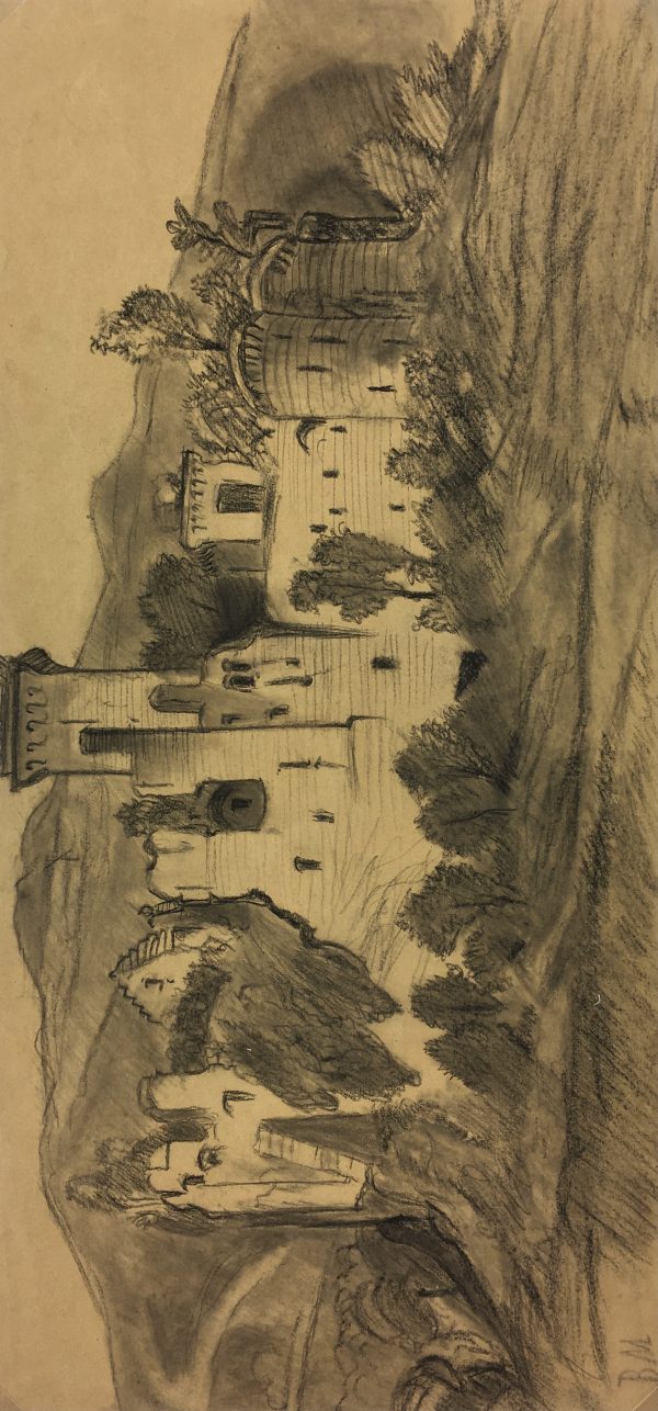 Places Drawings Original Art - Fortfied City, B.M., c. 1910