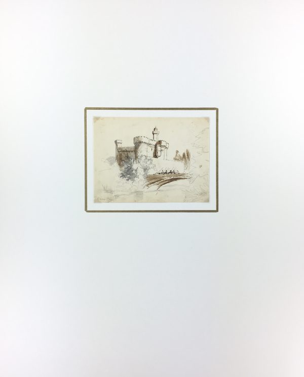 Places Drawings Original Art - The Fortress, E. Van Hussel, c. 1910