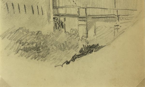 Places Drawings Original Art - The Drawbridge, French, c. 1920