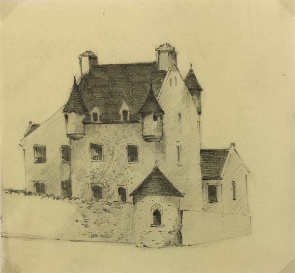 Places Drawings Original Art - Turrets, French, c. 1920