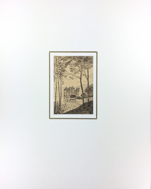 Places Drawings Original Art - On the Lake, French, c. 1920