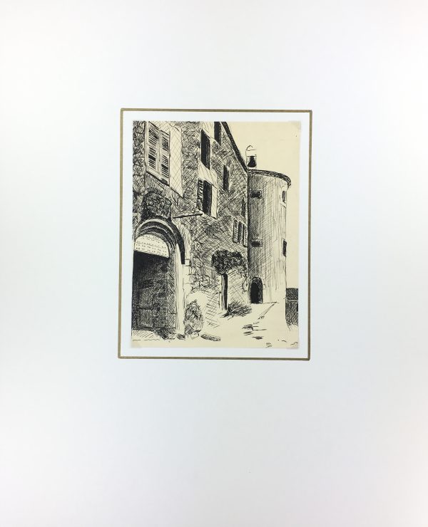 Places Drawings Original Art - Medieval, French, c. 1940