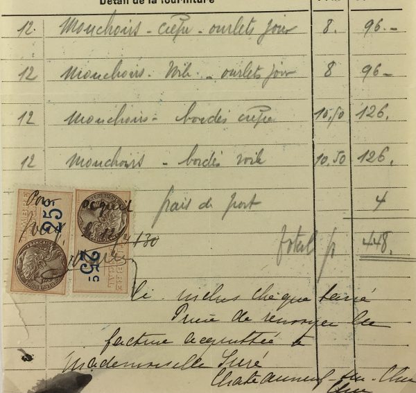 Duchess Manuscripts Original Art - Duchess Receipt, Handkechiefs, 1930