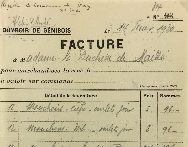 Duchess Manuscripts Original Art - Duchess Receipt, Handkechiefs, 1930
