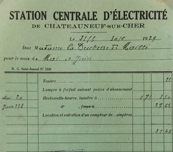 Duchess Manuscripts Original Art - Duchess Receipt, Electric bill, 1929