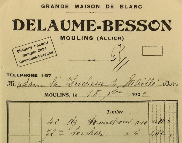 Duchess Manuscripts Original Art - Duchess Receipt, Handkerchiefs, 1922