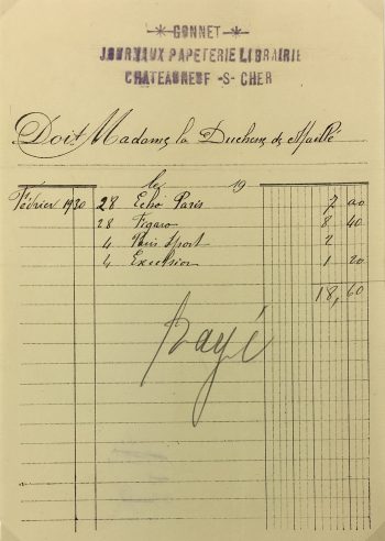 Duchess Manuscripts Original Art - Duchess Receipt, Magazines, 1930