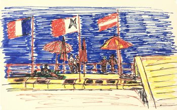 Europe Original Art - European Seaside, French, 1990s