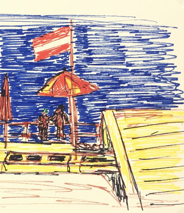 Europe Original Art - European Seaside, French, 1990s