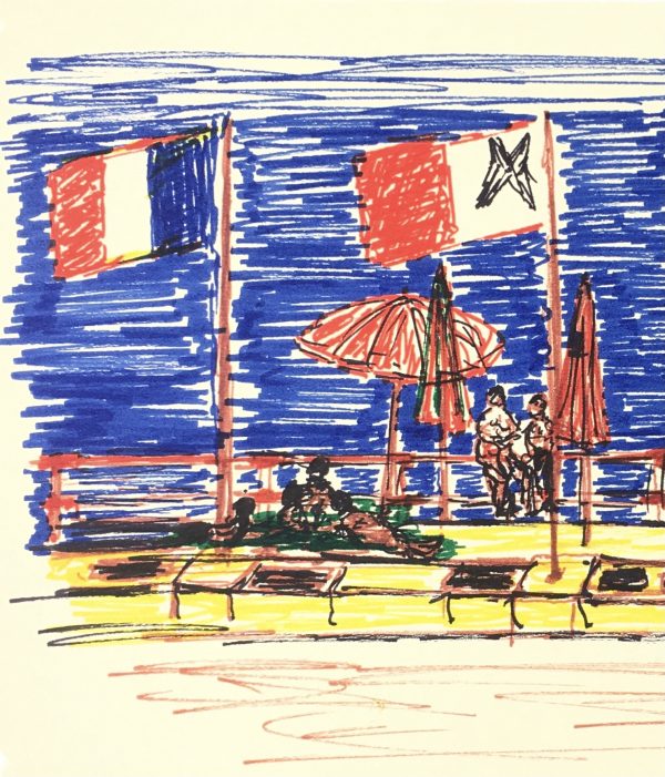 Europe Original Art - European Seaside, French, 1990s