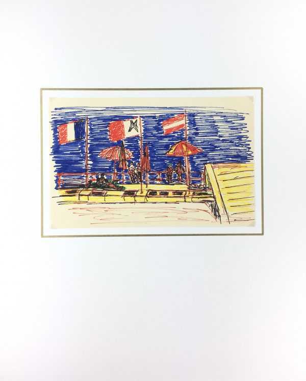 Europe Original Art - European Seaside, French, 1990s