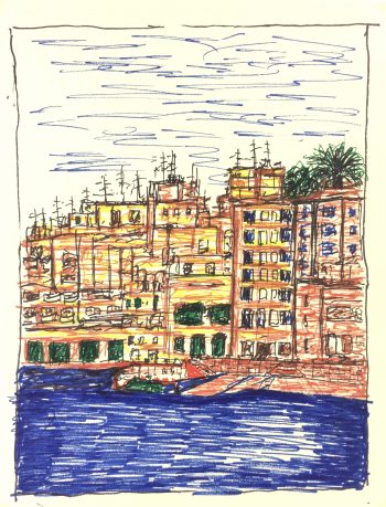 Europe Original Art - European Seaside, French, 1990s