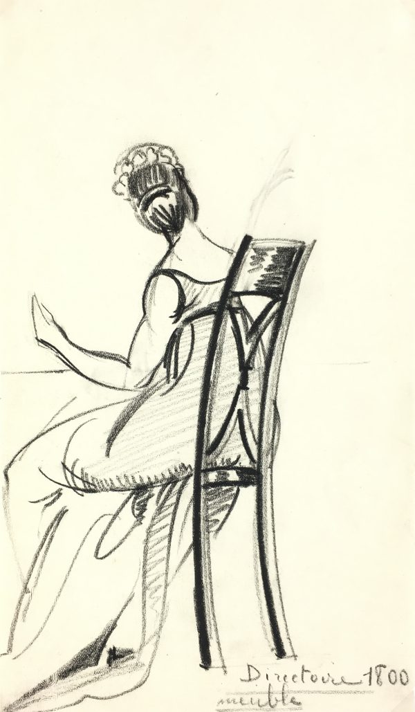 Fashion Original Art - 19th C. Chair, French, c. 1950