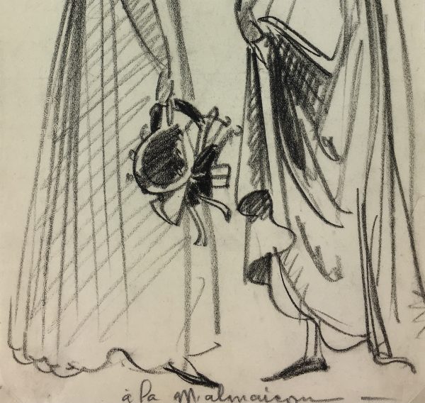 Fashion Original Art - 19th C. Fashion, French, c.1950
