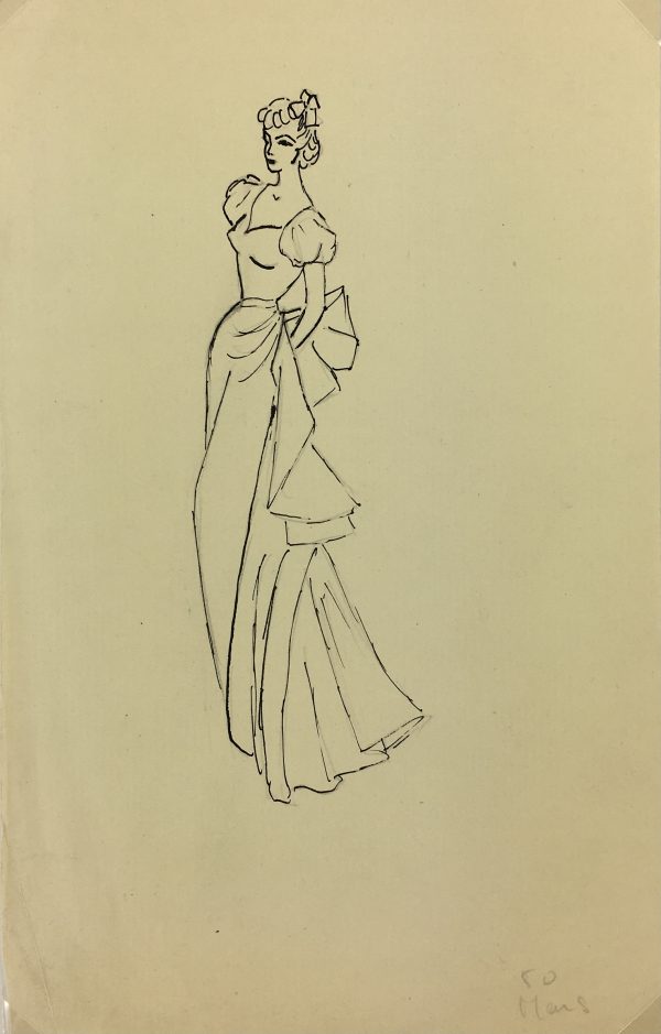 Fashion Original Art - Fashion, French, 1950
