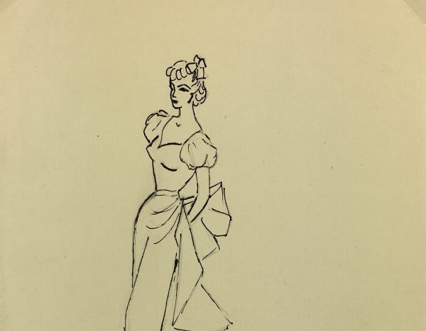 Fashion Original Art - Fashion, French, 1950